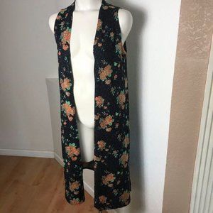LulaRoe Joy Sleeveless Vest Small black floral
